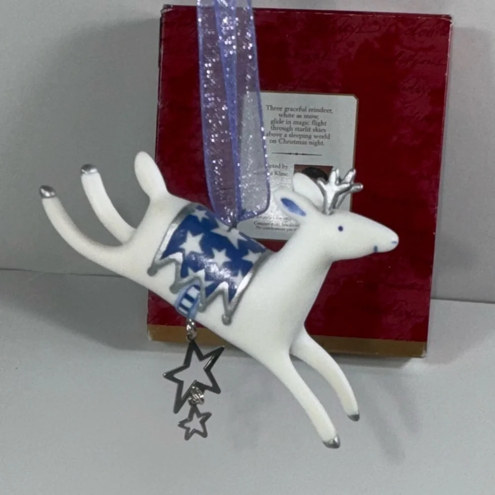Hallmark Keepsake Ornament Graceful Reindeer  Porcelain Vintage 2001